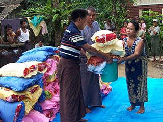 On May 2nd 2008 the cyclone Nargis struck the west coast of Myanmar. We were able to provide hundreds of displaced adults and children with shelter and the basics necessities for survival