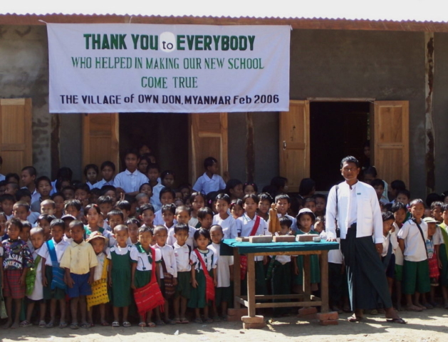 Build schools in Burma Myanmar - Building Middle school in Own Don - Mandalay Division - 100schools, UK registered charity