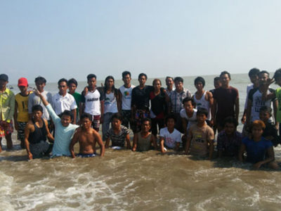 The 100 School's Crew takes a Break visit the beach on the Andaman Sea and Myanmar's famous Golden Rock