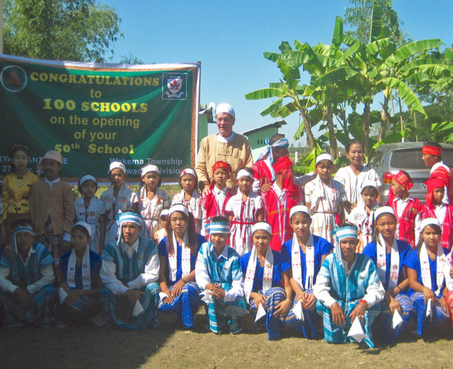 The official opening ceremony of our 50th completed school was held at Kya Khat Kone primary school in Wakema township, Ayerwaddy division on Sunday Nov 27th