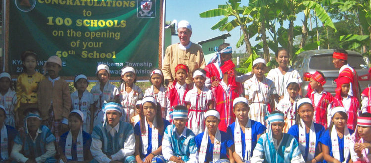 The official opening ceremony of our 50th completed school was held at Kya Khat Kone primary school in Wakema township, Ayerwaddy division on Sunday Nov 27th