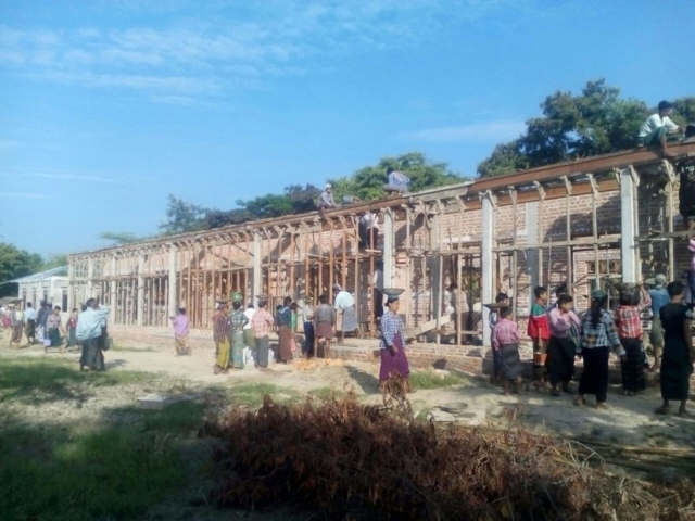 Build schools in Burma/Myanmar-Building middle school in Nwa Shar Yoe