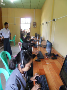 A new computer lab at Daw Hut Taw Jr. high school near Mandala