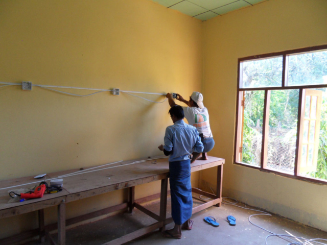 A new computer lab at Daw Hut Taw Jr. high school near Mandala