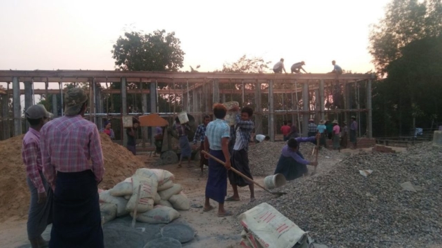 Finished construction on a primary school in Bago division